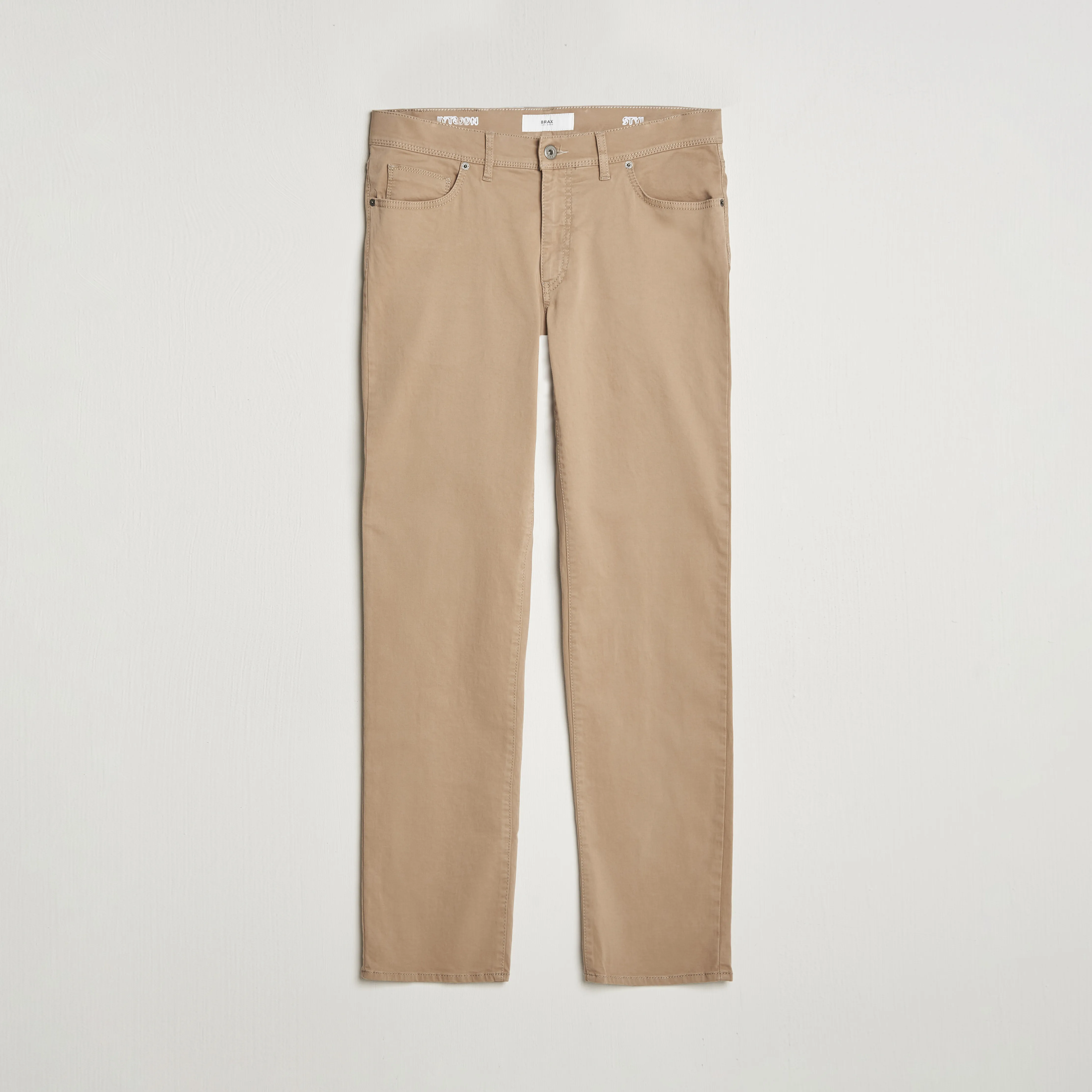 BRAX CADIZ COTTON SATIN 5POCKET PANTS BEIGE
