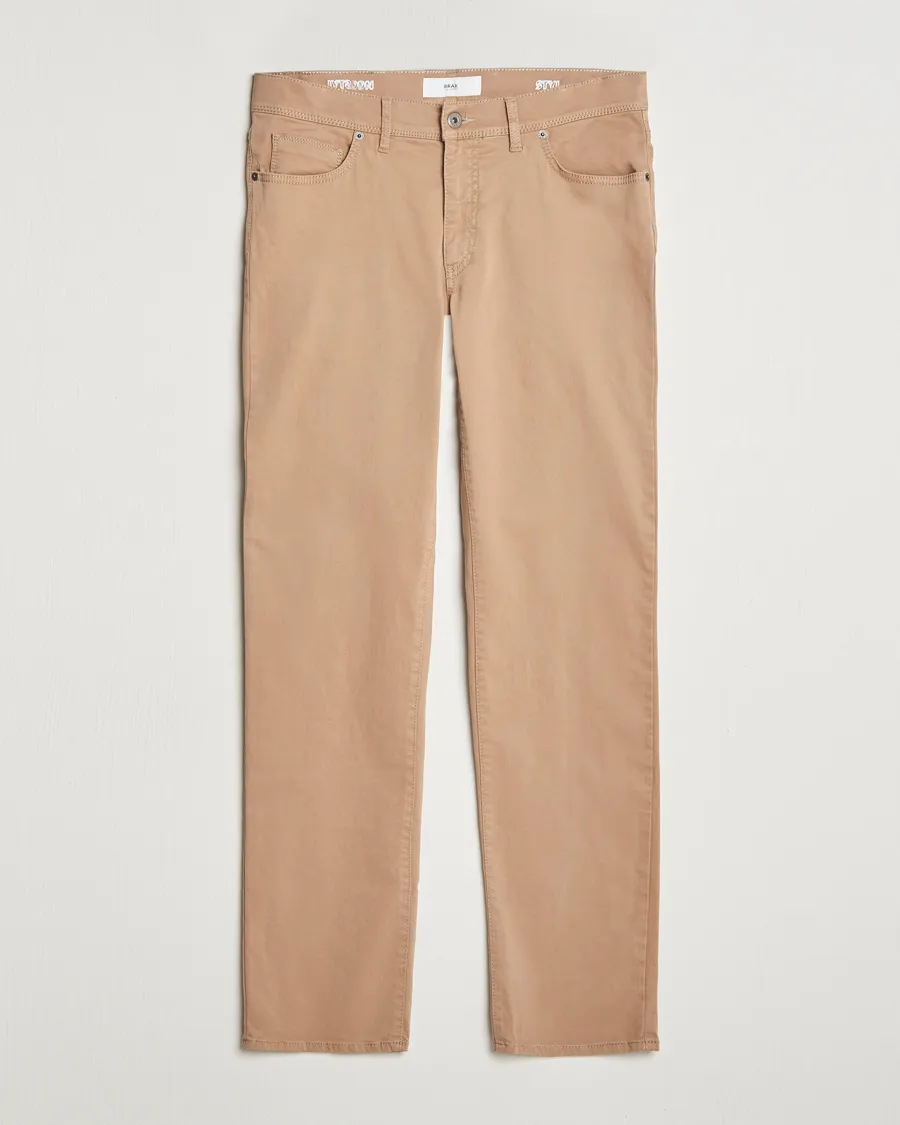 BRAX CADIZ COTTON SATIN 5POCKET PANTS BEIGE