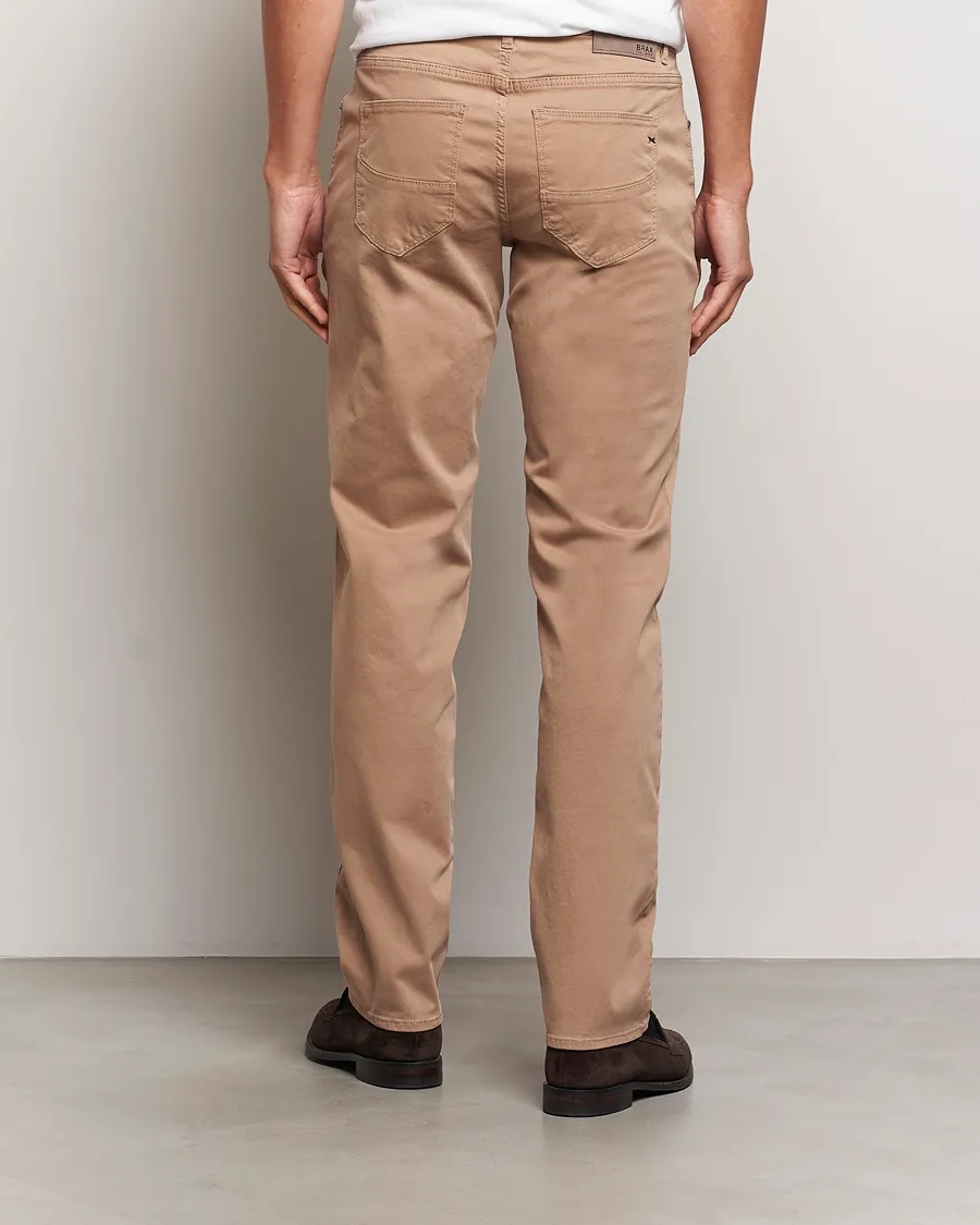 BRAX CADIZ COTTON SATIN 5POCKET PANTS BEIGE