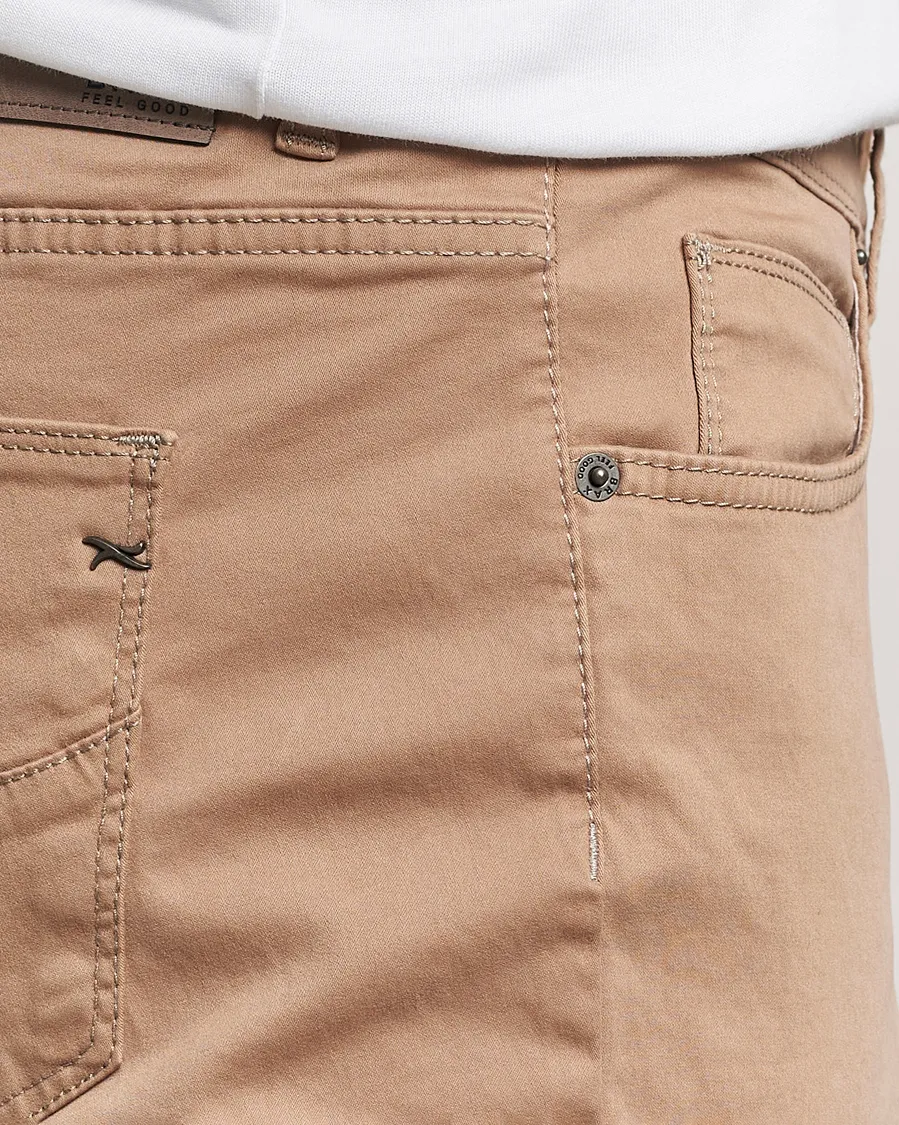 BRAX CADIZ COTTON SATIN 5POCKET PANTS BEIGE