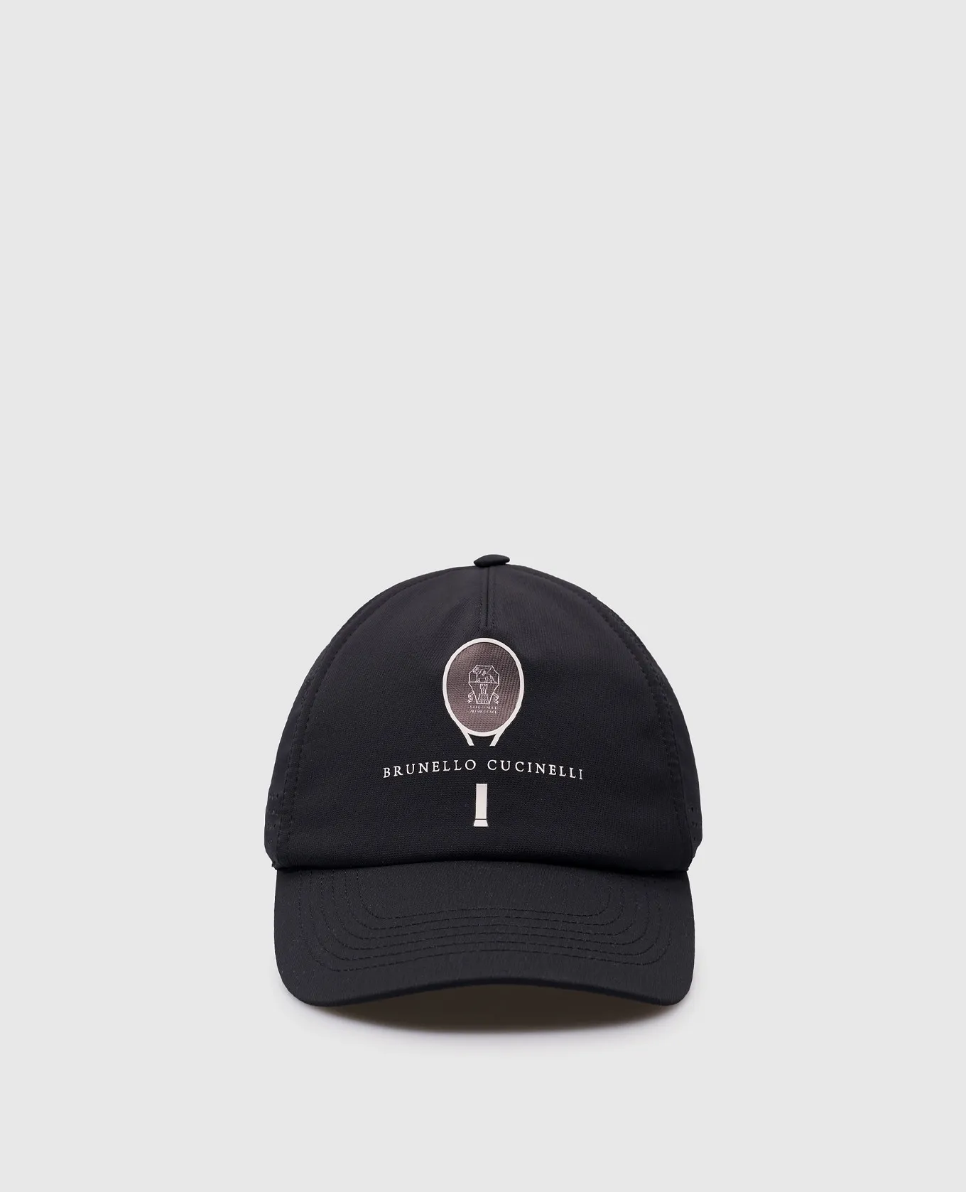 Brunello Cucinelli Blue cap with logo and perforation