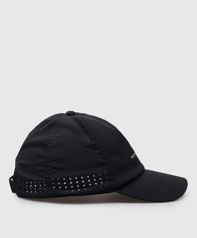 Brunello Cucinelli Blue cap with logo and perforation