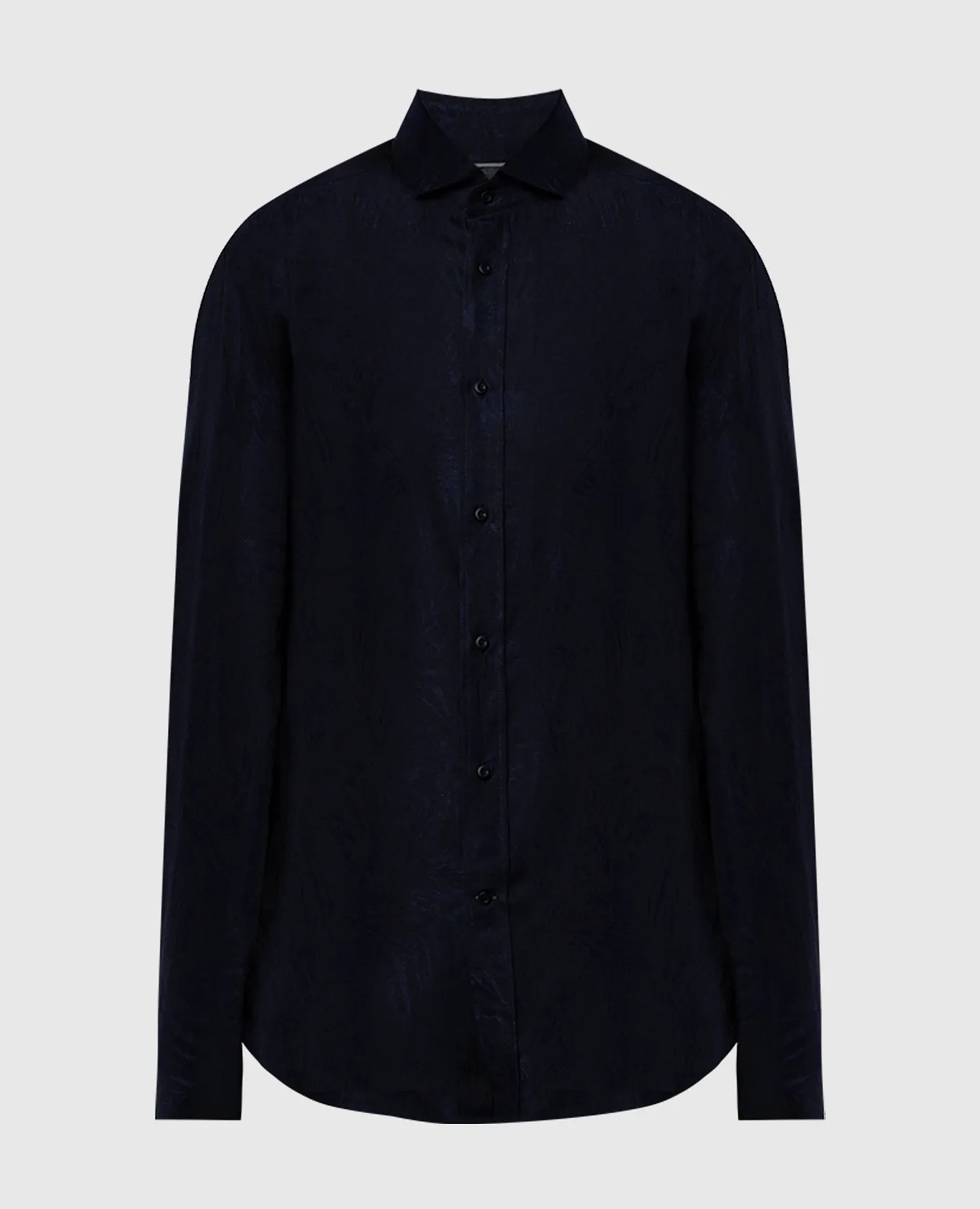 Brunello Cucinelli Blue jacquard shirt with linen