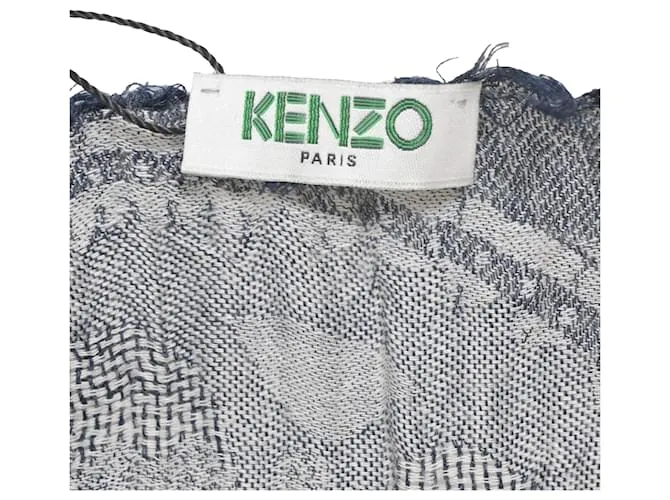 Bufanda Monograma Kenzo en algodón azul marino 