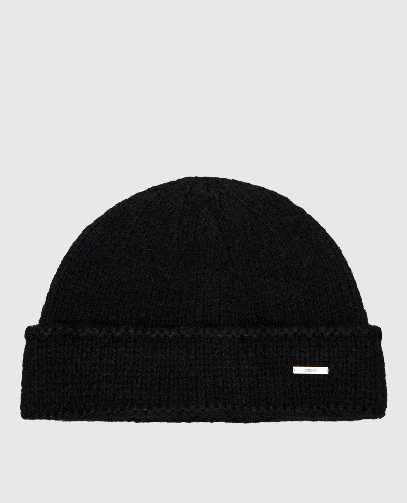 C2H4 Black wool cap with logo