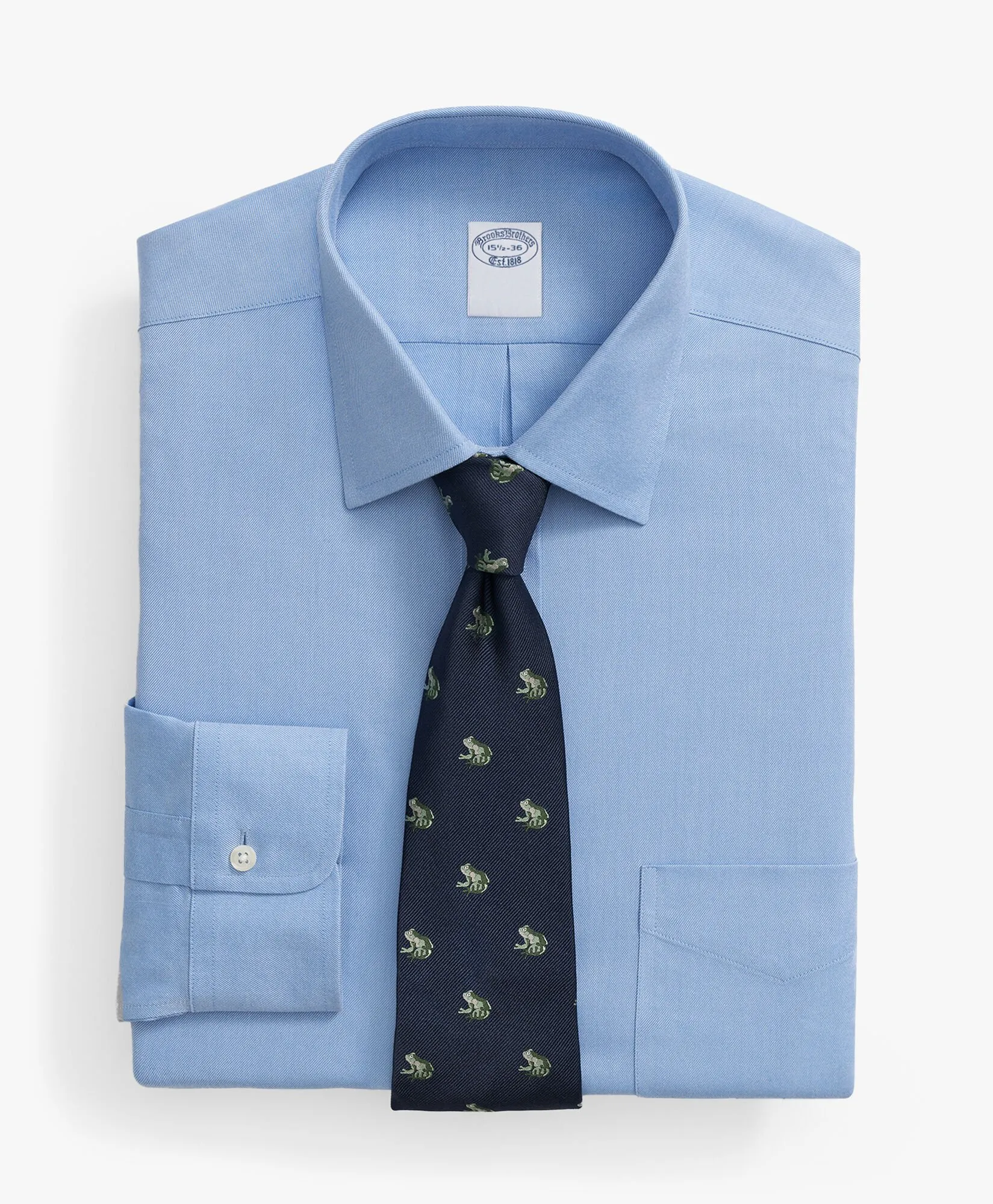 CAMISA DE VESTIR PERFORMANCE AZUL ULTRAMARINO DE CORTE REGULAR NONIRON CON CUELLO AINSLEY