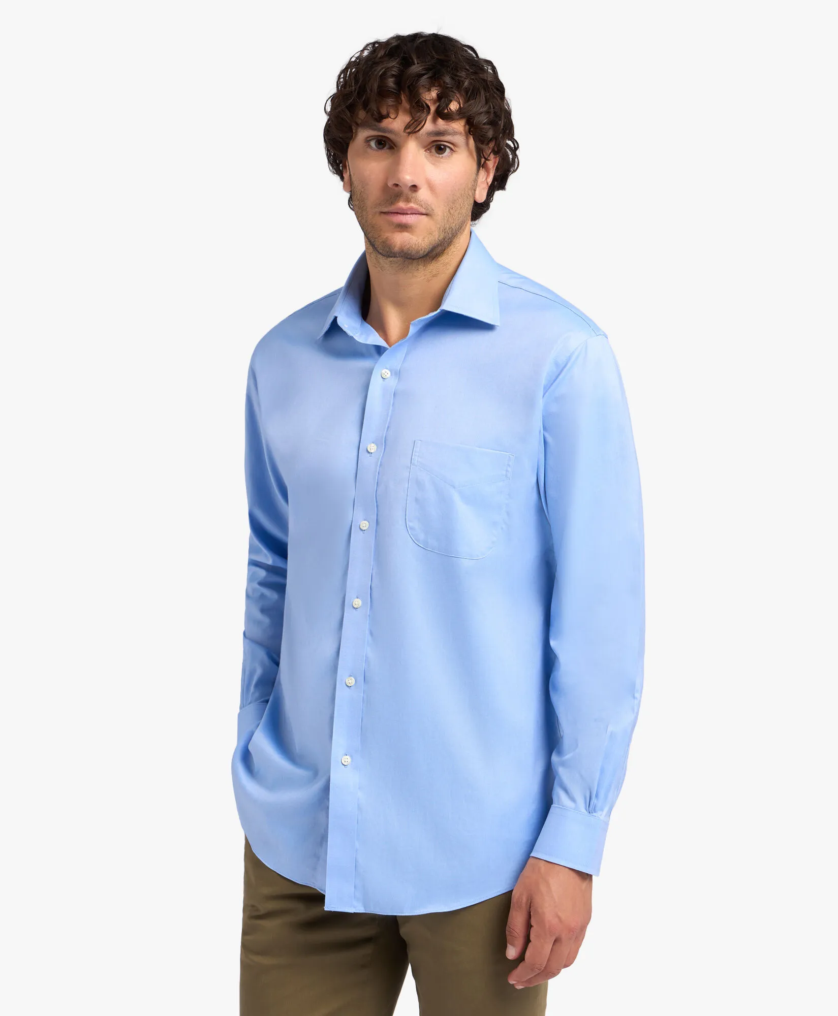 CAMISA DE VESTIR PERFORMANCE AZUL ULTRAMARINO DE CORTE REGULAR NONIRON CON CUELLO AINSLEY