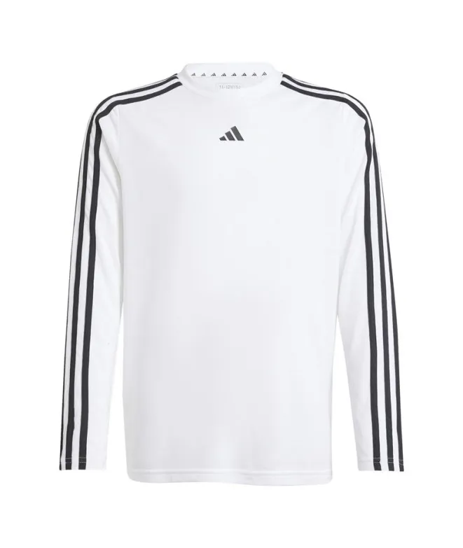 Camiseta adidas Train Essentials Logo Longsleeve Infantil Blanco/Negro