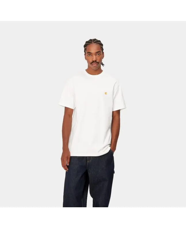CAMISETA CARHARTT WIP CHASE BLANCODORADO