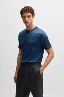 Camiseta de algodón mercerizado con las iniciales estampadas a dos tonos