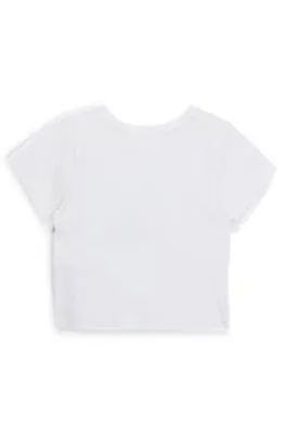 Camiseta de algodón para niños con logo de corazón estampado