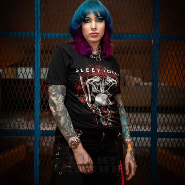 Camiseta De Esqueleto Oficial De Sleep Token (Negro)