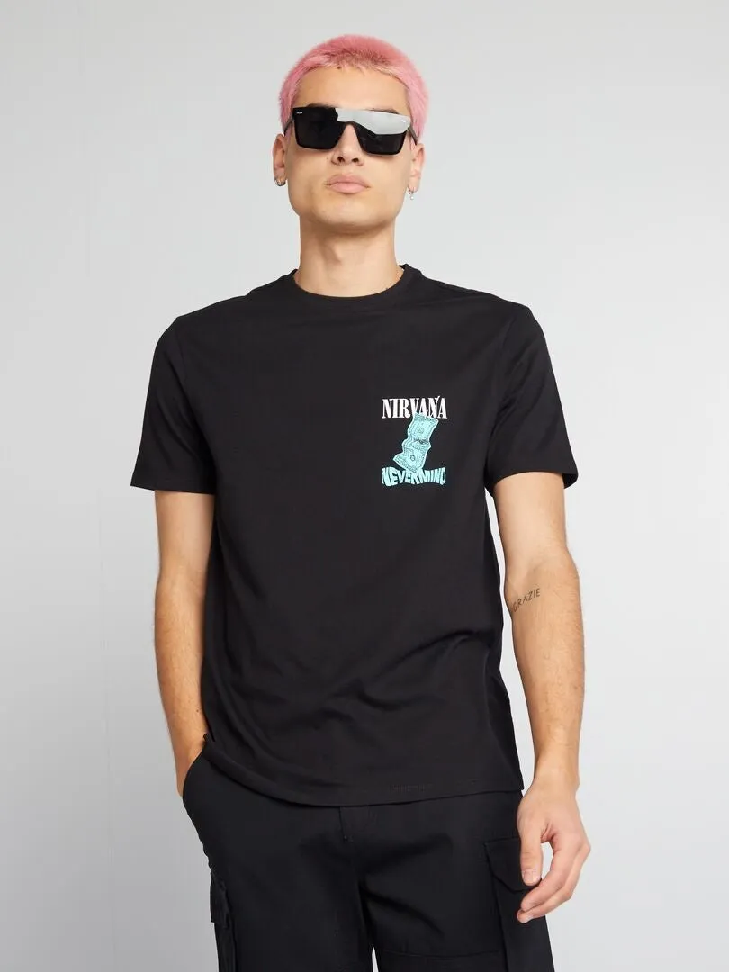 CAMISETA 'NIRVANA'  NEGRO