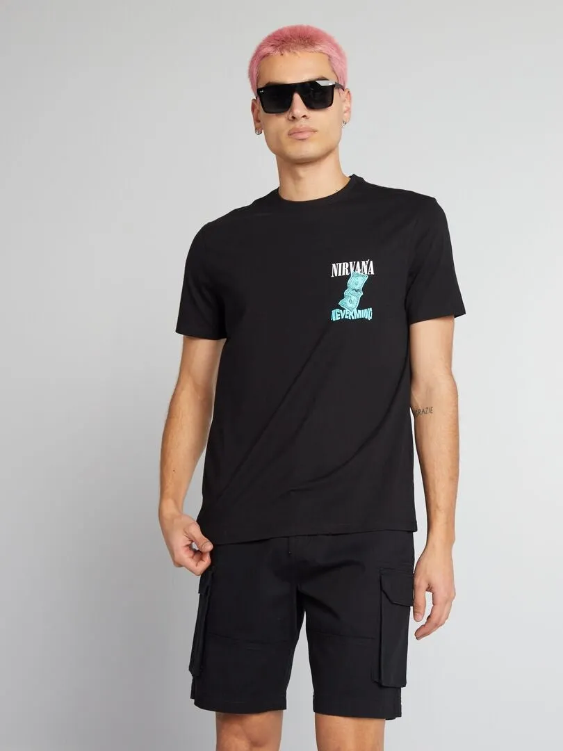 CAMISETA 'NIRVANA'  NEGRO