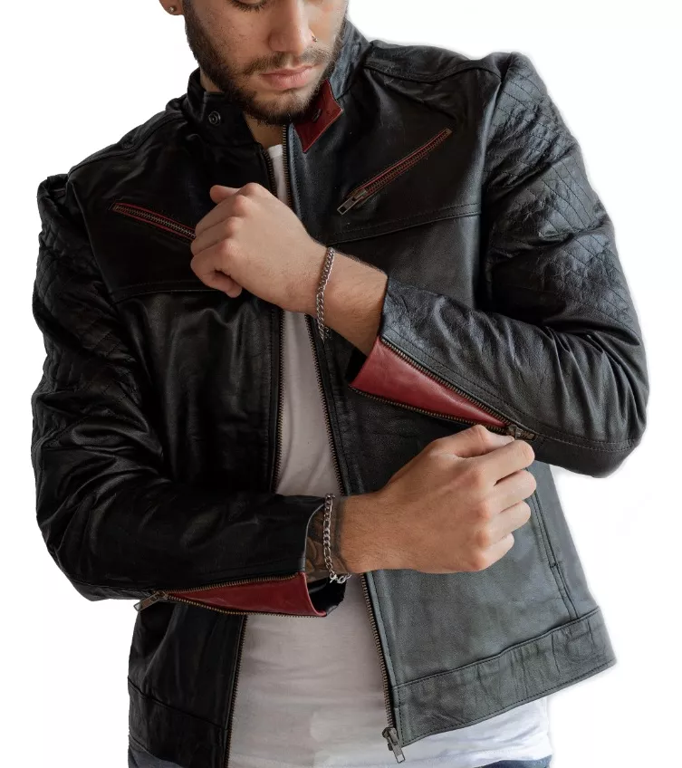 CAMPERA DE CUERO VACUNO 100% LEGITIMO DE HOMBRE  ART: 04