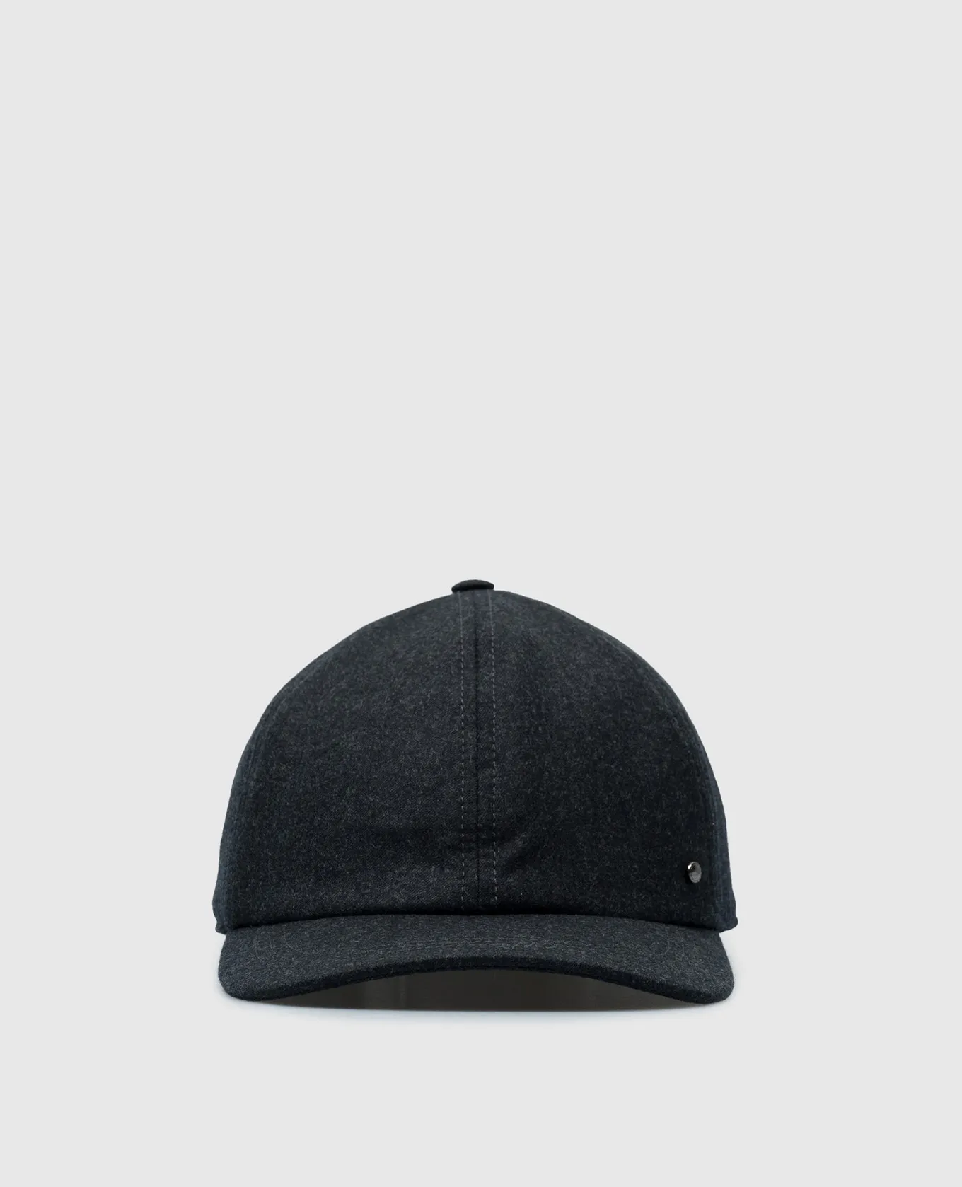 Canali Gray wool cap with logo