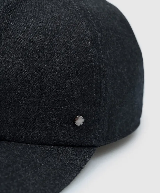 Canali Gray wool cap with logo