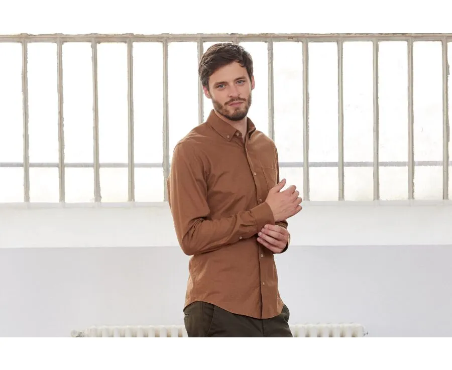 CARAMEL FLANNEL SHIRT  POCKET  ALEXANDER