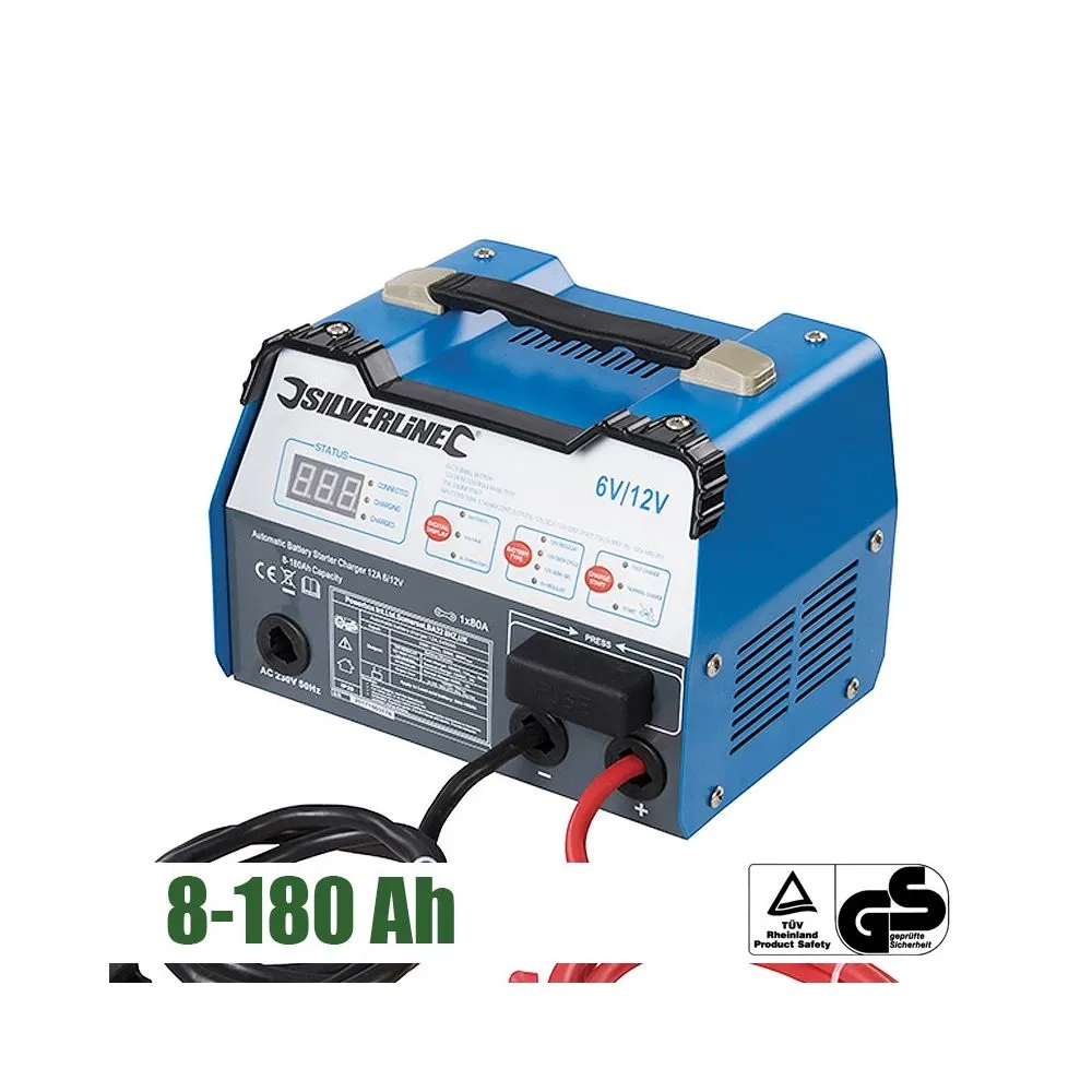 Cargador arrancador de baterías automático. 6 y 12V 12A