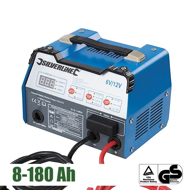 Cargador arrancador de baterías automático. 6 y 12V 12A