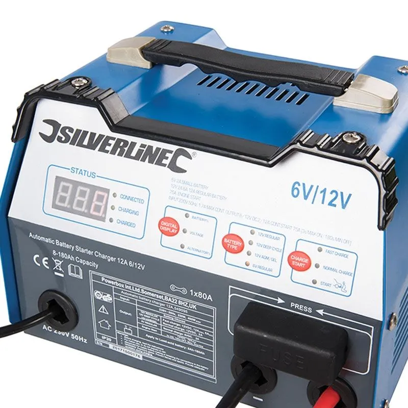 Cargador arrancador de baterías automático. 6 y 12V 12A