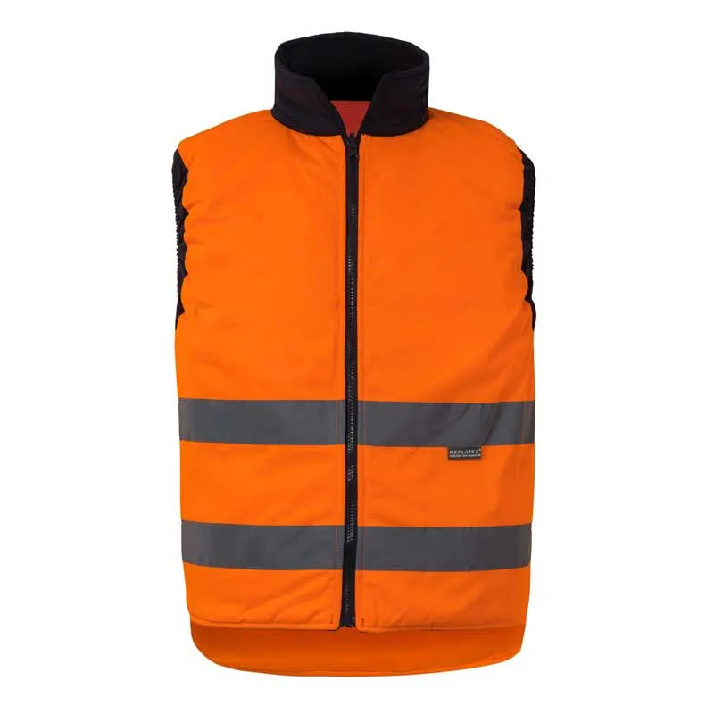 CHALECO AV ACOLCHADO MARINO REVERSIBLE NARANJA O AMARILLO  VELILLA