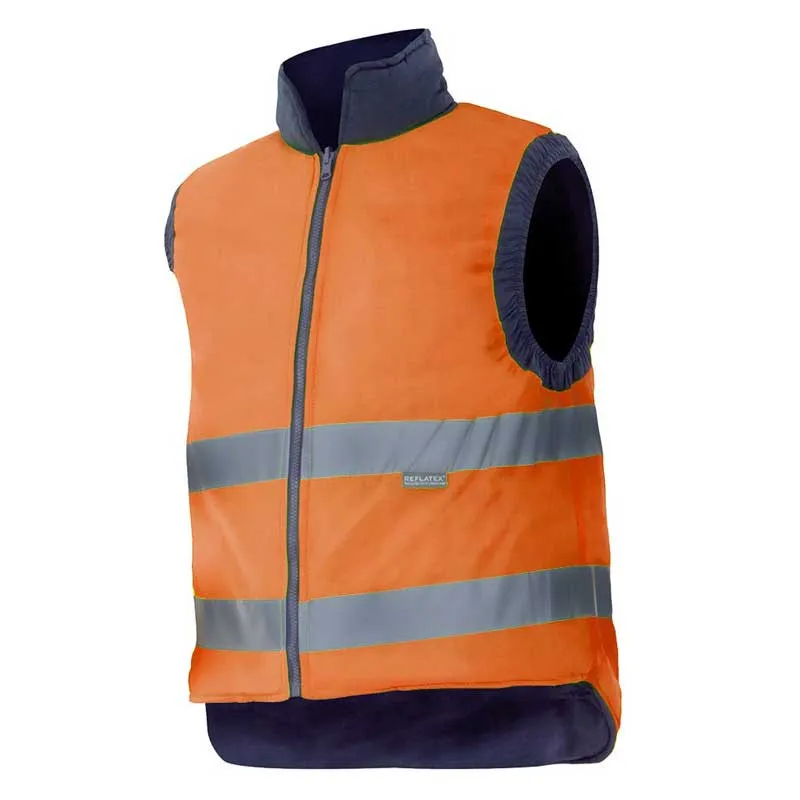 CHALECO AV ACOLCHADO MARINO REVERSIBLE NARANJA O AMARILLO  VELILLA