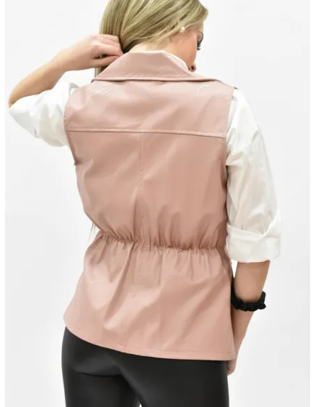 Chaleco polipiel rosa