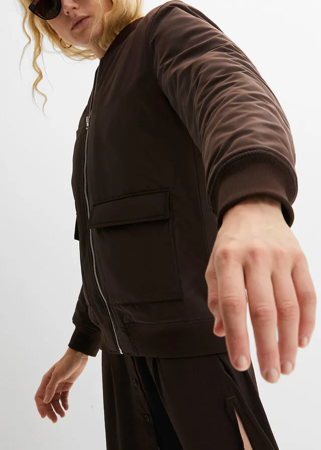Chaqueta bomber oversize Marrón oscuro