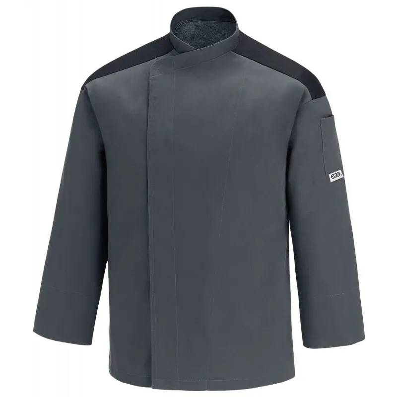 Chaqueta cocina gris elegante