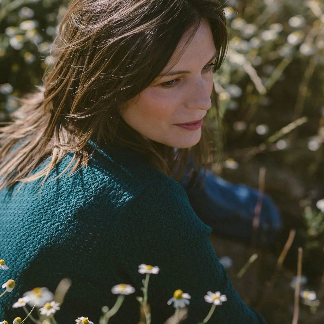 Chaqueta de lana reversible verde