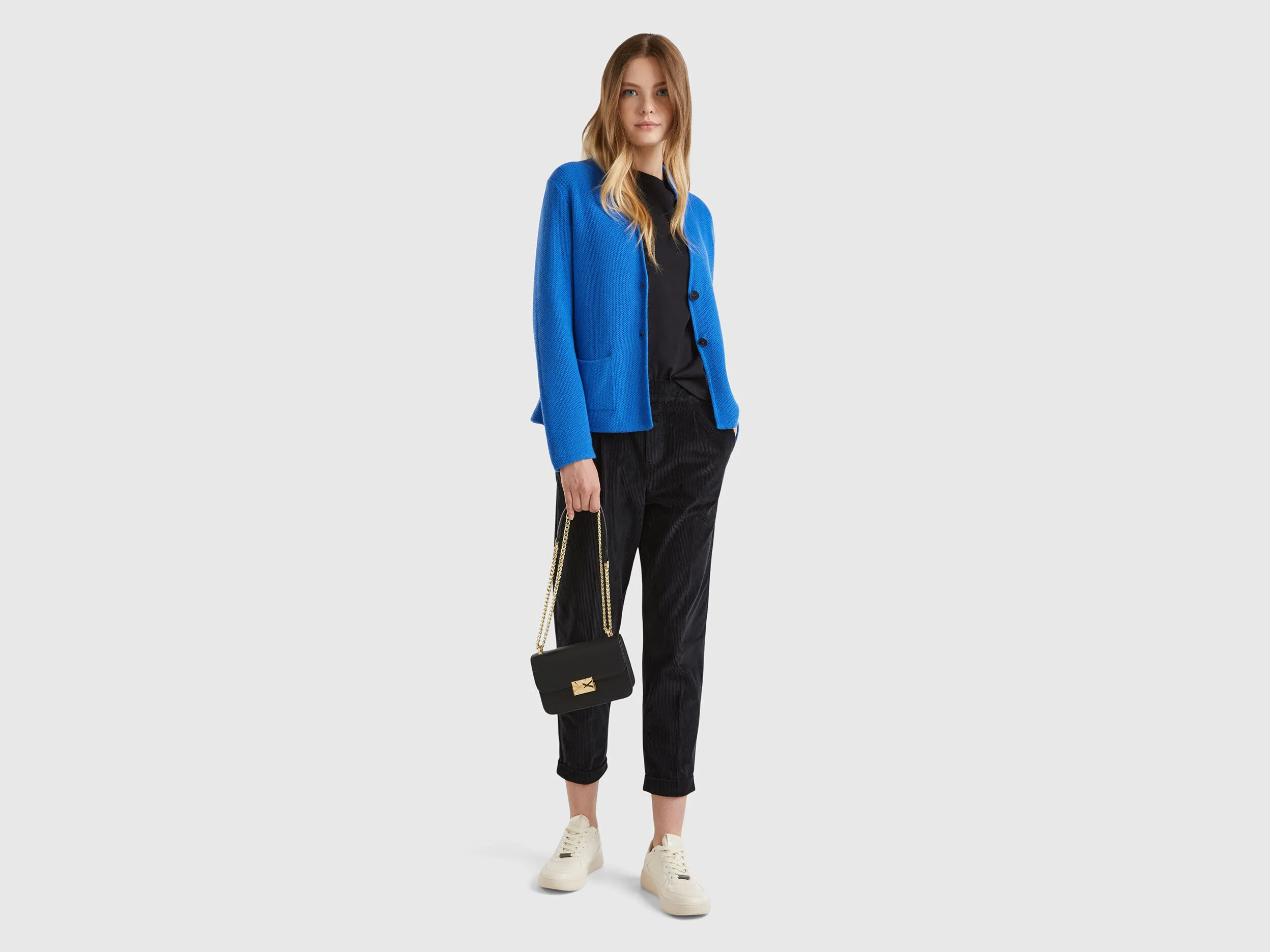 Chaqueta de punto en mezcla de lana y cachemir