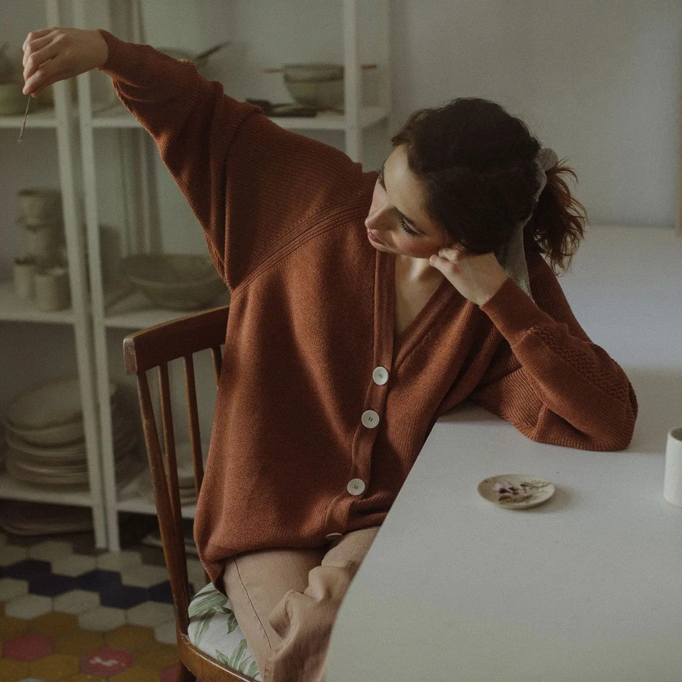 Chaqueta oversize de lana merino para mujer