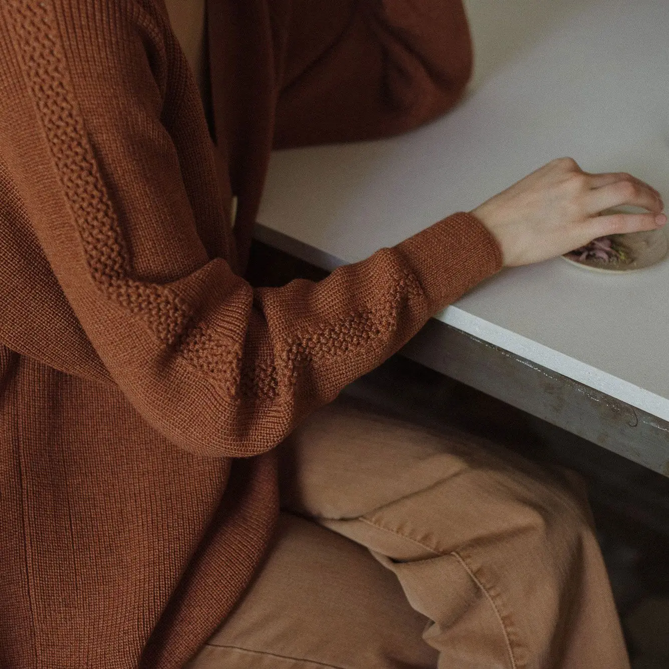 Chaqueta oversize de lana merino para mujer