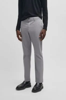 Chinos slim fit en tejido de gabardina de algodón elástico