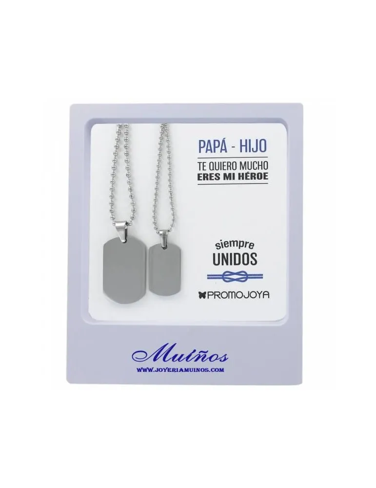 Colgantes Padre Hijo Acero Chapa Promojoya
