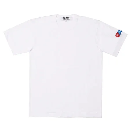 COMME DES GARCONS PLAY X INVADER LOGOPATCH COTTON TSHIRT WHITE
