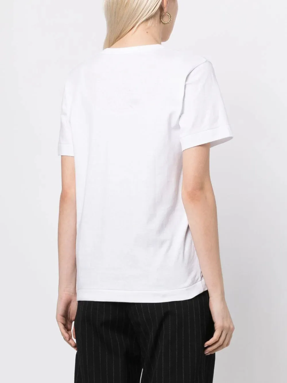 COMME DES GARCONS PLAY X INVADER LOGOPATCH COTTON TSHIRT WHITE