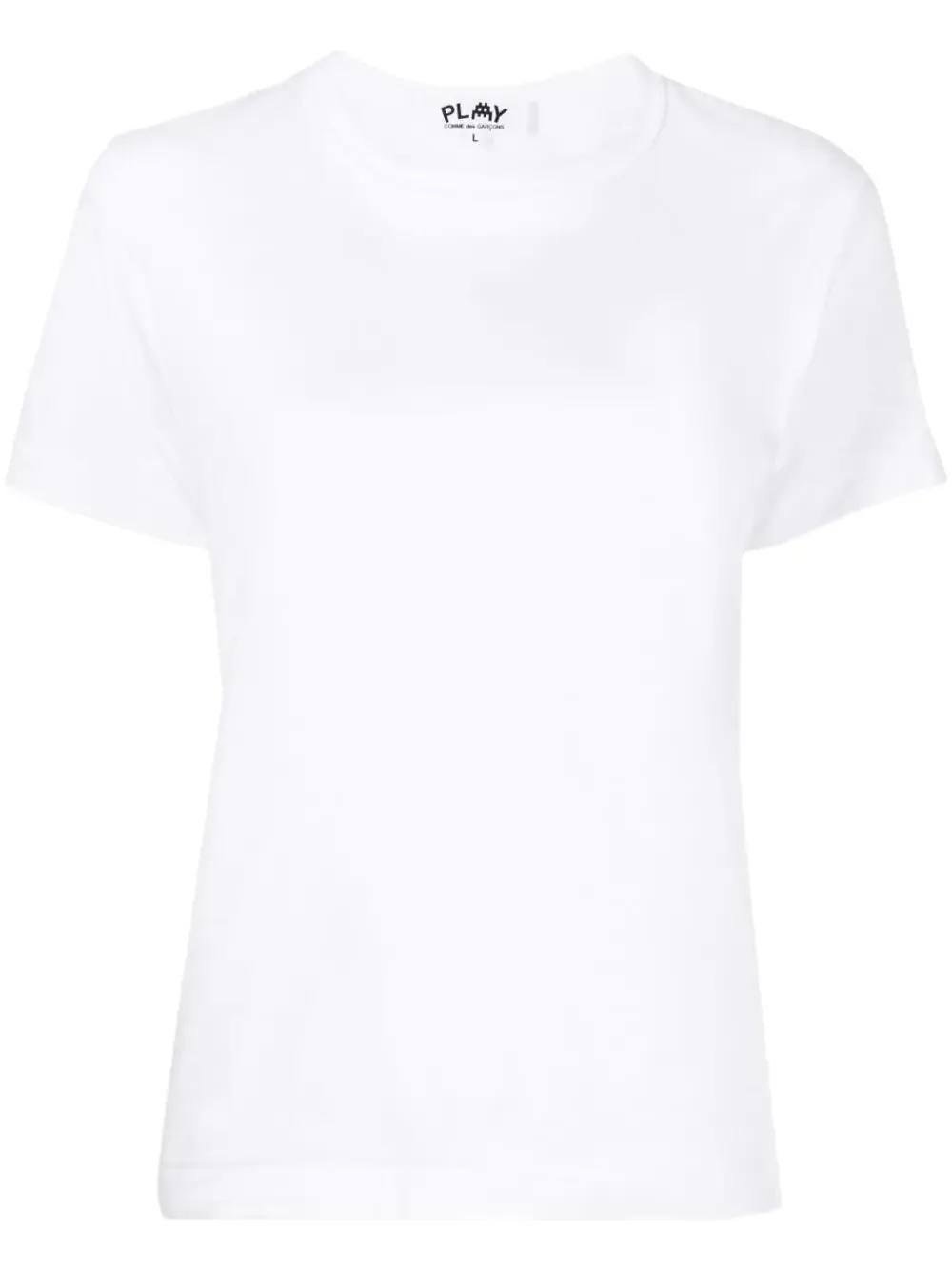 COMME DES GARCONS PLAY X INVADER LOGOPATCH COTTON TSHIRT WHITE