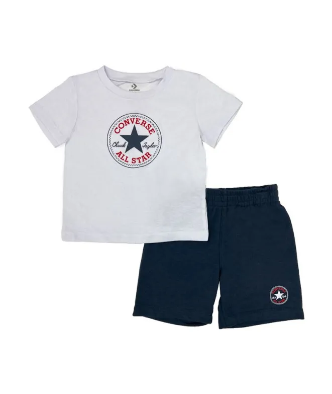 Conjunto Converse Core Tee & Ft Short Azul Bebés