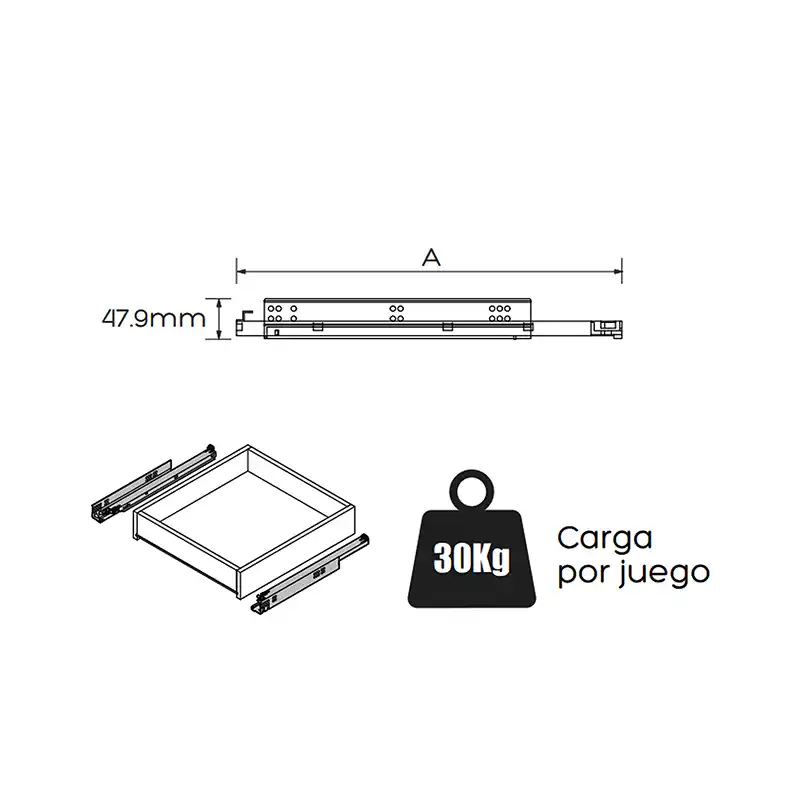 Corredera de Extensión Handy Home 3513 2pzs