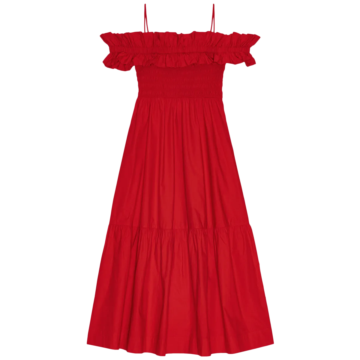 Cotton Poplin Long Smock Dress