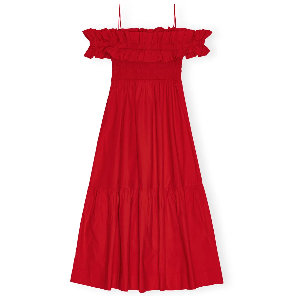 Cotton Poplin Long Smock Dress