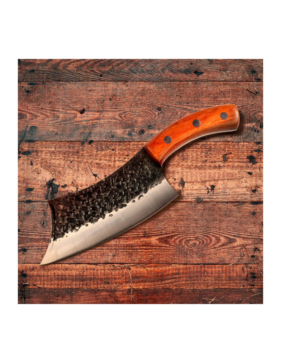 Cuchillo Carnicero Serbio con funda y correa, 26 cm.