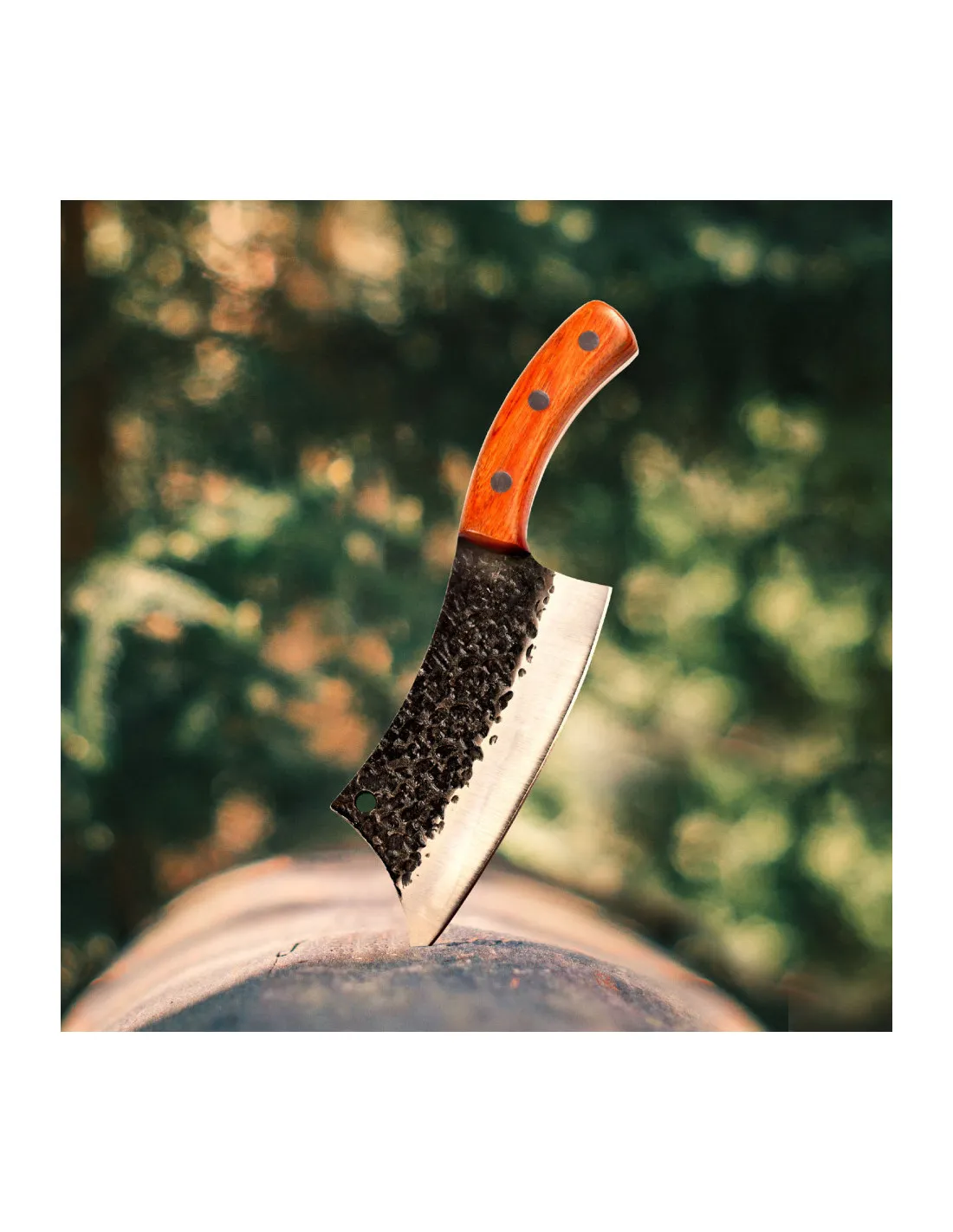 Cuchillo Carnicero Serbio con funda y correa, 26 cm.