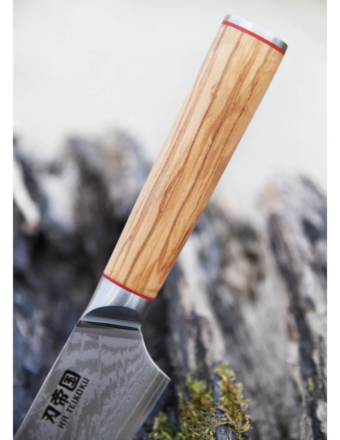Cuchillo Cocina Chef Ha Teikoku, hoja Acero Damasco (29,5 cm.)