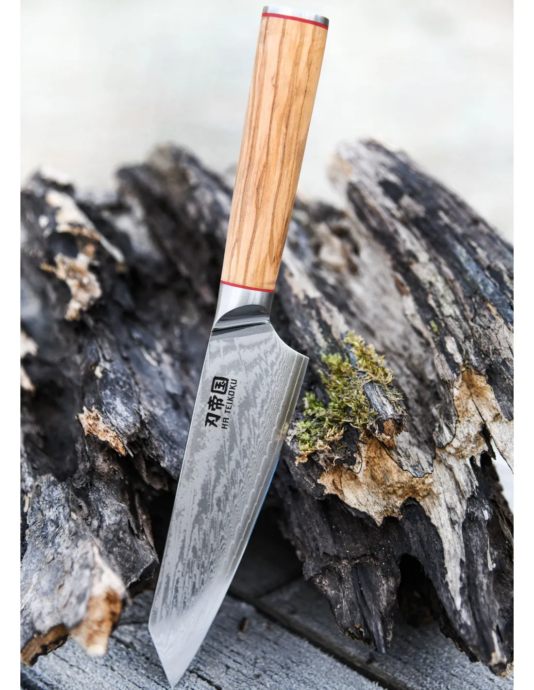 Cuchillo Cocina Chef Ha Teikoku, hoja Acero Damasco (29,5 cm.)