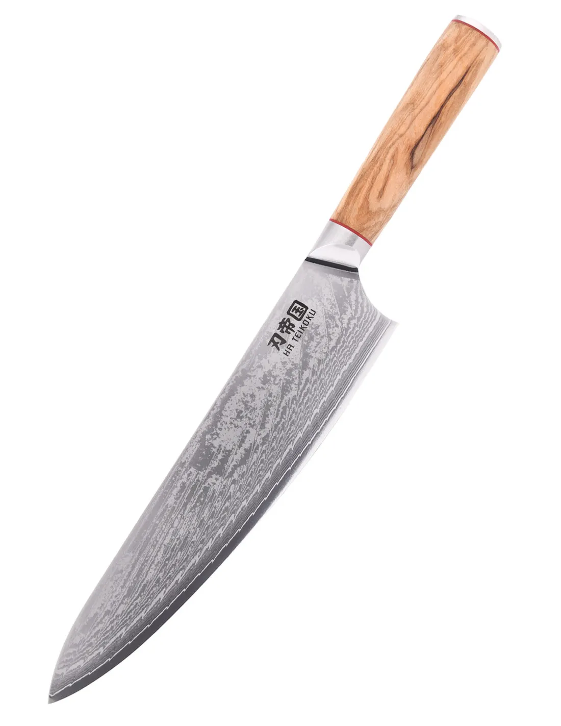 Cuchillo Cocina Chef Ha Teikoku, hoja Acero Damasco (37 cm.)