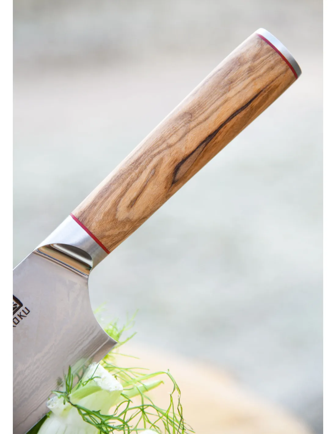 Cuchillo Cocina Chef Ha Teikoku, hoja Acero Damasco (37 cm.)