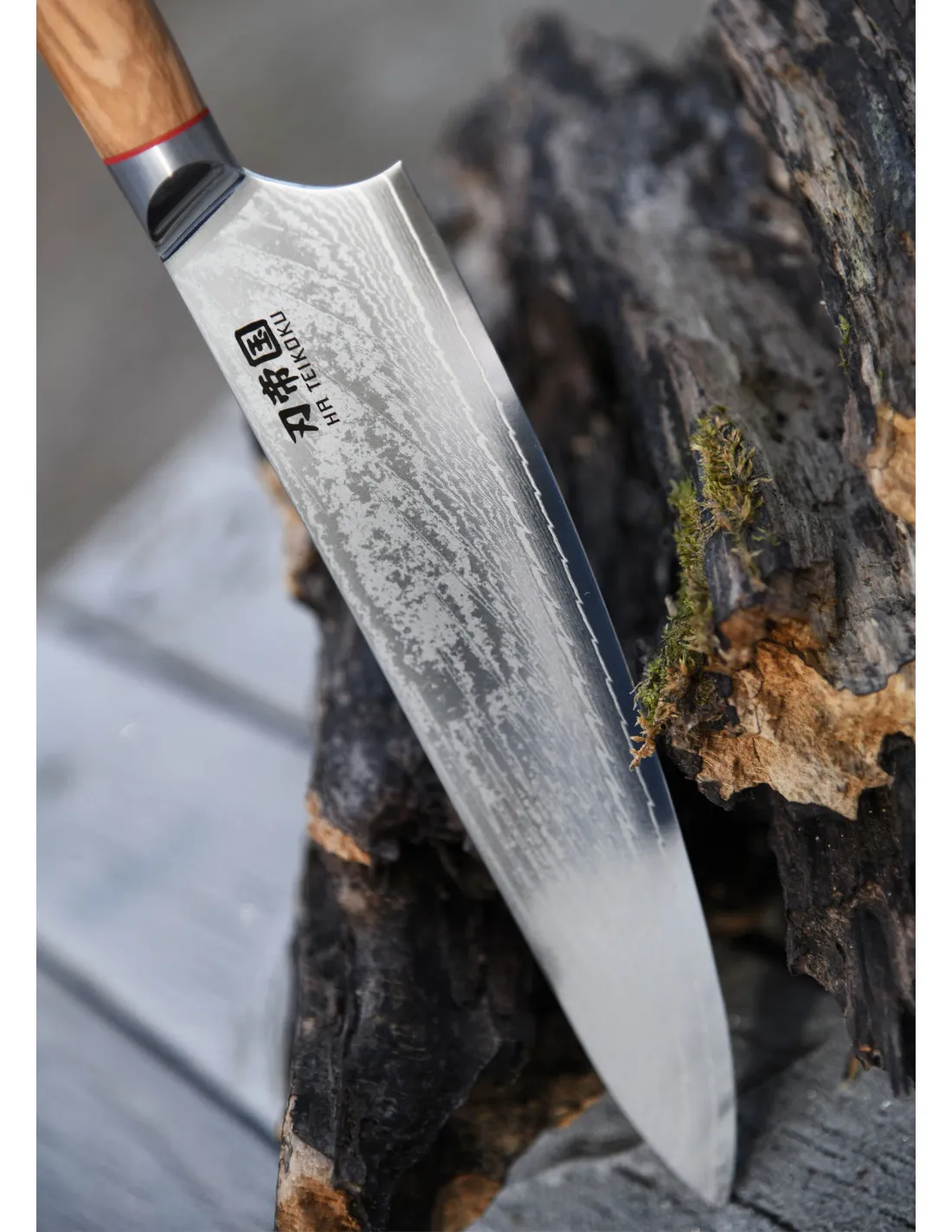 Cuchillo Cocina Chef Ha Teikoku, hoja Acero Damasco (37 cm.)